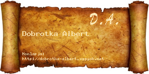 Dobrotka Albert névjegykártya